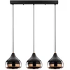 Image de 3 suspensions noires et cuivrées