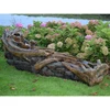 Image de Fontaine de jardin allongée avisio souche d'arbre avec chute d'eau et éclairage
