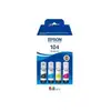 Image de Flacons d'encres noir, jaune, cyan, magenta série 104 Epson Ecotank (Pack de 4) - C13T00P640