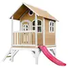 Image de Axi cabane enfant tom brun blanc avec toboggan rouge