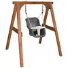 Image de Portique, balançoire en bois brun et gr