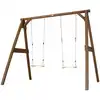 Image de Portique en bois 2 balançoires et filet