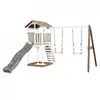 Image de Axi beach tower avec balancoire double marron blanc toboggan gris