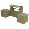 Image de Ensemble de balcon table et pouf ou banc naturel java - jardideco