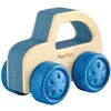 Image de Ma première voiture en bois d'hévéa bleue