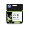 Image de HP 712 pack de 3 cartouches d'encre cyan DesignJet 29 ml