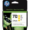 Image de HP 712 pack de 3 cartouches d'encre jaune DesignJet 29 ml