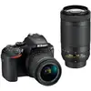 Image de Nikon D5600 + AF-P DX 18-55mm + AF-P DX 70-300mm Kit d'appareil-photo SLR 24,2 MP CMOS 6000 x 4000 pixels Noir - Très bon état en occasion ou reconditionné