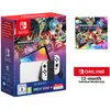 Image de Nintendo Switch OLED + Mario Kart 8 Deluxe + Switch Online 12 Months console de jeux portables 17,8 cm (7 ) 64 Go Écran tactile Wifi Blanc - Très bon état en occasion ou reconditionné