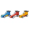 Image de Set De 3 Voitures De Course À Propulsion Mécanique En Bois Multicolore