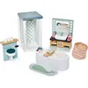 Image de Mobilier Pour Poupée Salle De Bain En Bois Bleu, Blanc, Vert