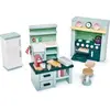 Image de Mobilier Pour Poupée Cuisine En Bois Vert, Bleu