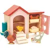 Image de Poulailler En Bois Rose, Rouge, Vert
