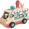 Image de Chariot De Crème Glacée Pingouins Rose, Vert, Beige