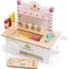 Image de Chariot Crème Glacée En Bois Blanc, Beige, Rose