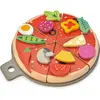Image de Pizza En Bois Rouge, Vert, Beige