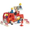 Image de Camion De Pompiers En Bois Rouge, Bleu, Blanc