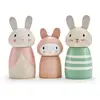 Image de Figurines Famille De Lapin Rose, Vert, Blanc