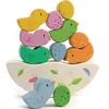 Image de Jeu D'équilibre Bébés Oiseaux En Bois Beige, Jaune, Rose