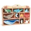 Image de Set Animaux Marins En Bois Beige