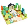 Image de Jouet Créateur De Jardin 67 Pièces En Bois Massif Vert, Orange, Beige
