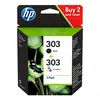 Image de Cartouche D’encre Hp 303 Pack De 2 , Noire Et Trois Couleurs, Authentiques (3ym92ae)