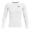 Image de Under Armour Heatgear Comp Haut Manches Longues Hommes-Blanc,Noir, Taille XL