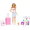 Image de Barbie Coffret Poupée Malibu En Voyage Avec Chiot Multicolore