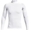 Image de Under Armour Heatgear Comp Mock Haut Manches Longues Hommes-Blanc, Taille XXL