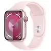 Image de Watch Series 9 GPS + Cellulaire, boitier en aluminium de 45 mm avec boucle en caoutchouc, Rose, M/L - Bon état en occasion ou reconditionné