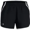 Image de Under Armour Fly By 3in Short de running Femmes - noir, blanc, Taille S