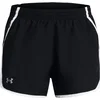 Image de Under Armour Fly By 3in Short de running Femmes - noir, blanc, Taille XL