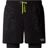 Image de The North Face Sunriser 2in1 6in Short De Running Hommes-Noir,Vert Fluo, Taille XS