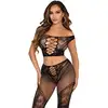 Image de Ensemble crop top et legging résille Love Me Tonight noir