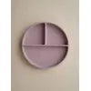 Image de Assiette compartimentée en silicone rose blush