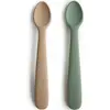 Image de Lot De 2 Cuillères Silicone Beige, Vert