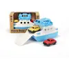Image de Bateau Avec 2 Mini Voitures   Jouet De Bain En Plastique Recyclé Blue;white