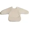 Image de Bavoir Bébé Manches Longues Imperméable   Protection Repas Avec Poche Récupératrice Beige
