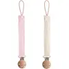 Image de Lot De 2 Attaches-sucettes En Lin Rose, Écru