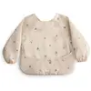 Image de Bavoir Bébé À Manches Longues Imperméable   Protection Repas Et Activités Sans Taches Ecru, Marron, Bleu