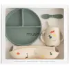 Image de Coffret Repas En Silicone (4 Pièces) Ecru, Vert