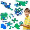 Image de Itsy Pack (vert/bleu) Clixo - Jeu De Construction Magnétique, Flexible, Durable Et Imaginatif  18 Pièces - Dès 4 Ans Vert