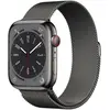 Image de Apple Watch Series 8 (2022) GPS + Cellular 41 mm - Acier inoxydable Argent - Bracelet milanais Noir en occasion ou reconditionné