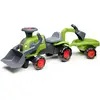 Image de Porteur Tracteur Claas 1er ge Avec Pelle Frontale, Excavatrice Et Remorque Vert Claas