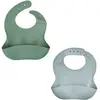 Image de Lot De 2 Bavoirs Silicone Vert