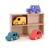 Image de Coffret De 4 Voitures En Bois City Bleu