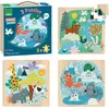 Image de 3 Puzzles Animaux Du Monde Bleu
