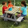 Image de Table Bois Enfant Avec Insert Parasol Picnic Gris