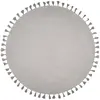 Image de Tapis Rond Gris Argenté Avec Pompons Josephine Gris