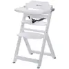 Image de Chaise Haute Bébé En Bois Avec Tablette Timba White